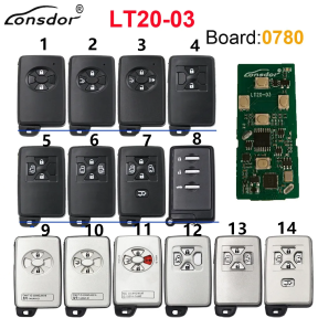 Lonsdor LT20-03  Smart Key PCB 8A+4D Adjustable Frequency For Toyota for Subaru Support K518 & K518ISE & KH100+