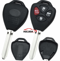 Enhanced version for toyota 4 button remote key blank with TOY43 blade with logo