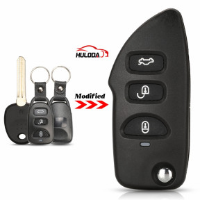  3 Buttons Modified For Kia Carens 2006-2008 Fit Hyundai Fob Remote Car Key Shell Case Left Uncut Blade Replacement