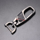 Metal car key chain gun color silver color  brown color  leather hook buckle screw rod hanging buckle with screwdrive
