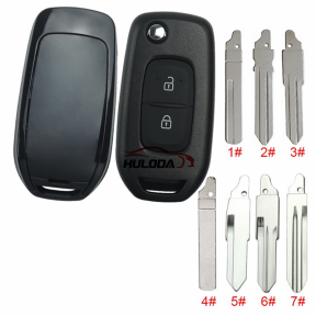 For Renault 2 button flip remote key blank with logo