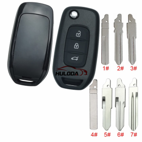 For Renault 3 button flip remote key blank with logo