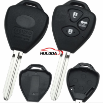 Enhanced version for toyota 3 button remote key blank with TOY43 blade with logo