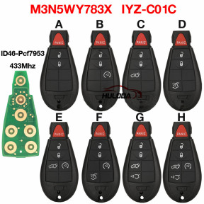 For Jeep remote-controlled fully intelligent car key M3N5WY783X IYZ-C01C 433Mhz