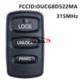 For Mitsubishi 3 button remote key with 315mhz FCCID:OUCG8D522MA P/N: G8D-522M-A