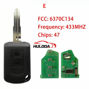 For Mitsubishi 2 button remote key with 433mhz ID47 (HITAG3 7953) chip For  MITSUBISHI ECLIPSE Triton 2014 - 2018 FCCID:OUCJ166E PN:6370C134