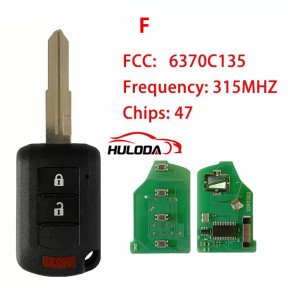 For Mitsubishi 2+1 button remote key with 433mhz ID47 (HITAG3 7953) chip for Mitsubishi Eclipse Cross Car Accessories 2018-2021 FCCID:OUCJ166N PN:6370C135