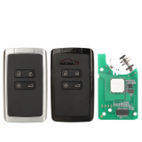 For 4-key Renault intelligent remote control car key 434mhz-4A chip silver black with flat back