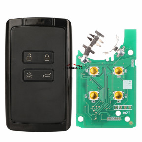For 4-key Renault intelligent remote control car key 434mhz-4A chip silver black with flat back