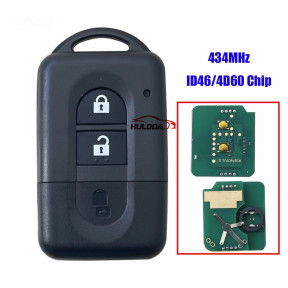 For Nissan  smart card key 2 Button -key folding remote control key 433 Mhz  with ID46 /4D60 Chip