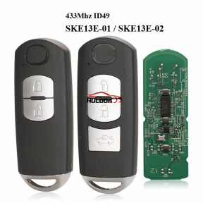 For MAZDA CX-3 Axela CX-5 Atenza Model SKE13E-01 SKE13E-02 Car Remote Control 433Mhz ID49 2/3 Buttons Smart Key Fit 