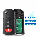 For Mazda 2 3 5 6 8 CX-7 CX-9 MX-5 BGBX1T478SKE125-01 KPU41788 SKE126-01 4D63 313.8/315/433Mhz With Battery Remote Key