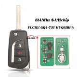 For Toyota Vios Hilux RAV4 Yaris 2017-2021  FCCID: GQ4-73T HYQ12BFA 3Buttons 314MHZ 8A-H Chip Remote Car Key Control 