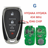 Aftermarket Smart Car Key  For Chevrolet Camaro Equinox Cruze Malibu Spark Fob ID46 PCF7952 434MHZ  HYQ4EA HYQ4AA