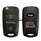 For KIA Morning 2011+ Flip Remote Smart Auto Car Key Fob TOY40 Blade ID46 Chip 433MHz 2 Button SEKS-KM10TX Genuine