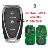 Aftermarket Smart Car Key  For Chevrolet Camaro Equinox Cruze Malibu Spark Fob ID46 PCF7952 434MHZ  HYQ4EA HYQ4AA