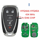 Aftermarket Smart Car Key  For Chevrolet Camaro Equinox Cruze Malibu Spark Fob ID46 PCF7952 434MHZ  HYQ4EA HYQ4AA