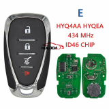 Aftermarket Smart Car Key  For Chevrolet Camaro Equinox Cruze Malibu Spark Fob ID46 PCF7952 434MHZ  HYQ4EA HYQ4AA