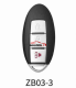For Nissan style ZB03-3 button  smart remote key used for KD-X2 generate 
