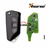 Xhorse XKGA81EN All Black GA08 Style 3 Buttons Wire Remote Key