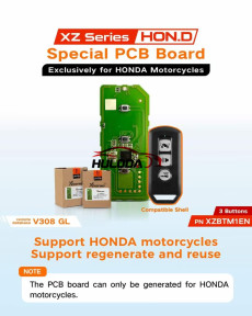 XHORSE XZBTM1EN XZ Specific PCB Boards HON.D 3 Buttons Exclusively for Honda Motorcycles (Only PCB Board )
