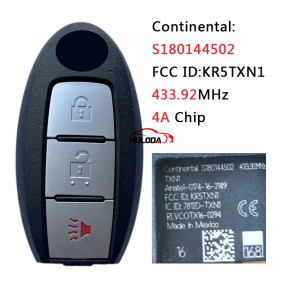 For Nissan Kicks 2018-2020 Smart Remote Car Key 2+1 Button 433.92MHz 4A Chip S180144502  TXK027071-1 FCC ID KR5TXN1