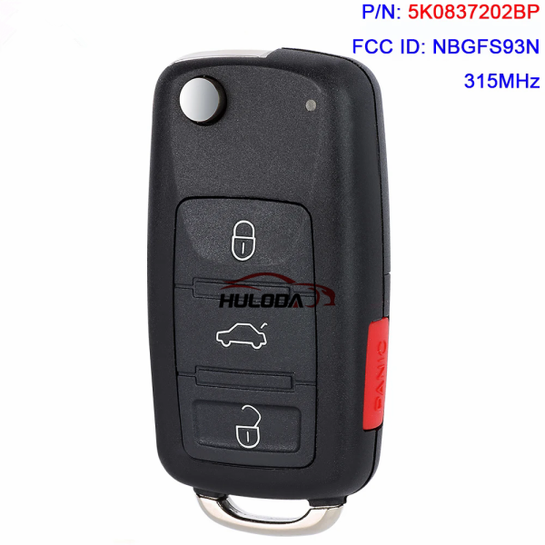 For Volkswagen Jetta Passat 2017 2018 2019 NBGFS93N 5K0 837 202BP ID48  5K0837202BP 315MHz Smart Keyless Remote Key Fob 