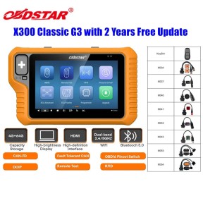 OBDSTAR X300 Classic G3 A1 A2 Key Programmer for Car/HD/E-Car/Motorcycles/Jet Ski Get Free Key Sim and Motorcycle IMMO Adapters