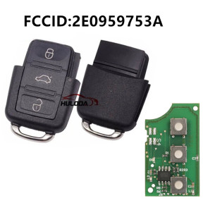 For VW 3 Button remote control 434mhz for crafter 2016 FCCID:2E0959753A