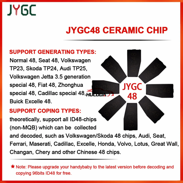 For JYGC E-baby Handy Baby2 Handy Baby3 JYGC48 Ceramics Chip ID48 Transponder Chip JMD48 Chip