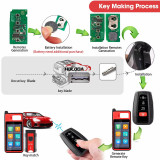 IKEYTY8A3T IKEYTY8A3P IKEYTY8A4TP Autel Toyota Universal Smart Key Toyota 8A Chip Remote work with Autel IMMO Tool KM100, IM508, IM608, Lock, Unlock, Trunk, Panic