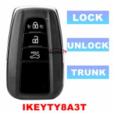 IKEYTY8A3T IKEYTY8A3P IKEYTY8A4TP Autel Toyota Universal Smart Key Toyota 8A Chip Remote work with Autel IMMO Tool KM100, IM508, IM608, Lock, Unlock, Trunk, Panic