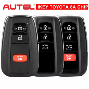 Autel Toyota Universal Smart Key Toyota 8A Chip Remote work with Autel IMMO Tool KM100, IM508, IM608, Lock, Unlock, Trunk, Panic