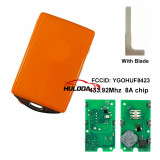 For Volvo New Smart Key 433.92mhz 8AChip Car Key FobRemote for Volvo S60S40 s90 Xc40 Xc60Xc90 V60 V90 2019-2024 PN:32256980 FCC: YGOHUF8423