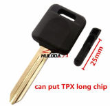 GTL For nissan transponder key shell ,can put TPX long chip,without logo