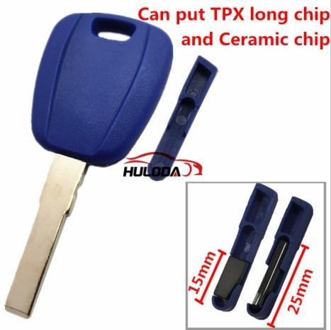 For Fiat transponder key blank with SIP22 blade (can put TPX long chip and Ceramic chip) blank color is blue ,with SIP22 blade  NO LOGO 