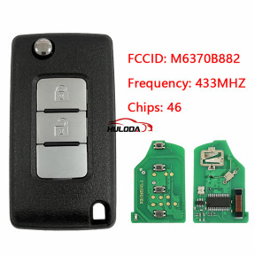 For  Mitsubishi 2button key smart folding key 433MHz with 46 Chip FCCID: M6370B882