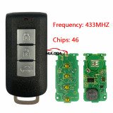 For Mitsubishi 3 Button key smart key 433MHz FSK PCF7925A chip/46 chip