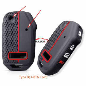 Silicone Car Key Case Remote Protect Cover for KIA Forte Flip Remote Shell 2019-2023 3/4 Buttons Keychain Accessories