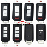 For Mitsubishi 2/3/4 button remote key blank with emergency key blade with logo