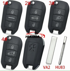 For Peugeot 208 2008 301 308 508 5008 RCZ For Citroen C-Elysee C4-Cactus Headlight Middle Remote Key Shell 3 Buttons Case（ with logo)