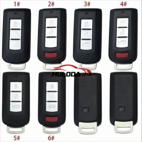 For Mitsubishi 2/3/4 button remote key blank with emergency key blade without logo