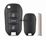 For Peugeot 208 2008 301 308 508 5008 RCZ For Citroen C-Elysee C4-Cactus Headlight Middle Remote Key Shell 3 Buttons Case（ with logo)