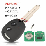 For Chevrolet Aveo Spark Matiz Holden Barina 2009-2016  Remote Control Car Key 433.92MHz FSK ID48 RK950EUT CE 0678