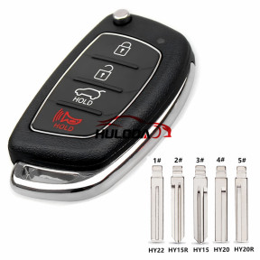 3+1 Buttons SUV symbol Flip Remote Car Key Case For Hyundai Solaris Verna ELANTRA Santa