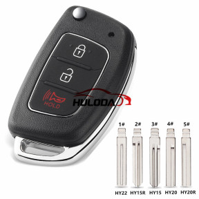 2+1 Buttons Flip Remote Car Key Case For Hyundai Solaris Verna ELANTRA Santa