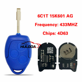 Aftermarket 3 Button Smart Key No Lost Code 434MHZ 4D63 Chip FCC 6C1T-15K601-AG For Ford Transit 2006-2014
