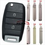 For KIA 2 button flip remote key blank please choose which  key blade in your need