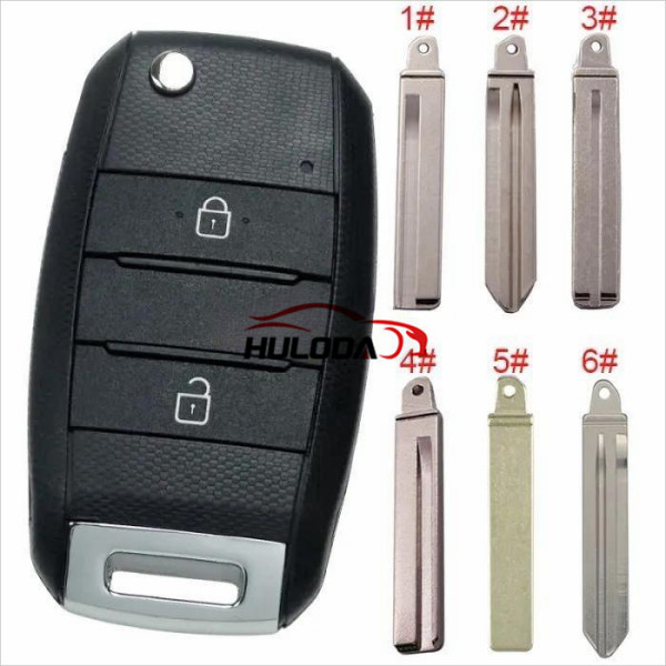 For KIA 2 button flip remote key blank please choose which key blade in your need