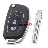 3 Buttons car symbol Flip Remote Car Key Case For Hyundai Solaris Verna ELANTRA Santa